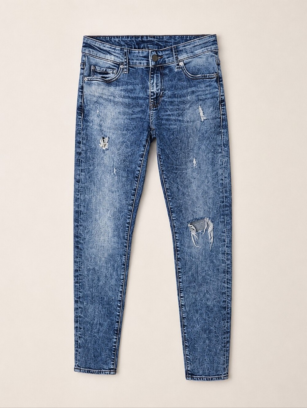 Denim & Supply Ralph Lauren Distressed Skinny Jeans Blue Womens Size 27/32 Y2K - Picture 3 of 14
